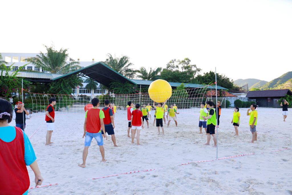 Trò chơi team building bãi biển bóng truyền khổng lồ