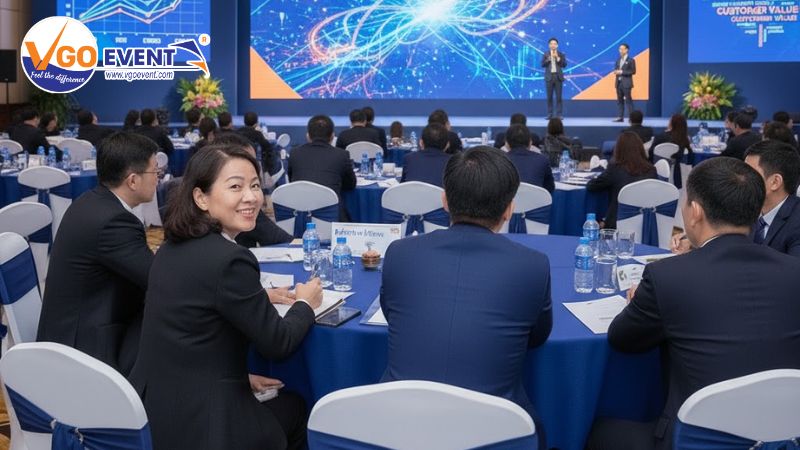 Khách hàng lắng nghe trình bày tại hội nghị