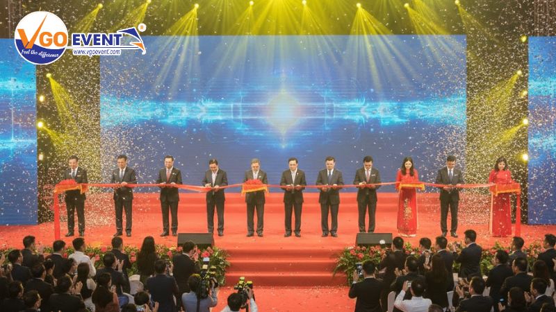 Nghi thức cắt băng khi tổ chức sự kiện khánh thành