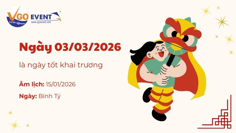Ngày 03/03/2026 là ngày tốt khai trương tháng 3